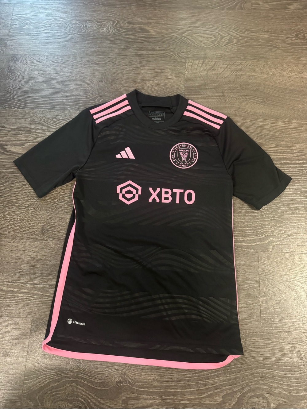 adidas Kids Black and Pink Inter Miami Soccer Jersey
